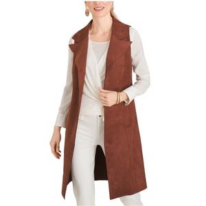 CHICO’S Faux-Suede Elongated Vest